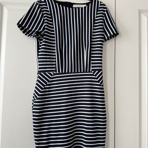 Chic Navy and White Striped Mini Dress